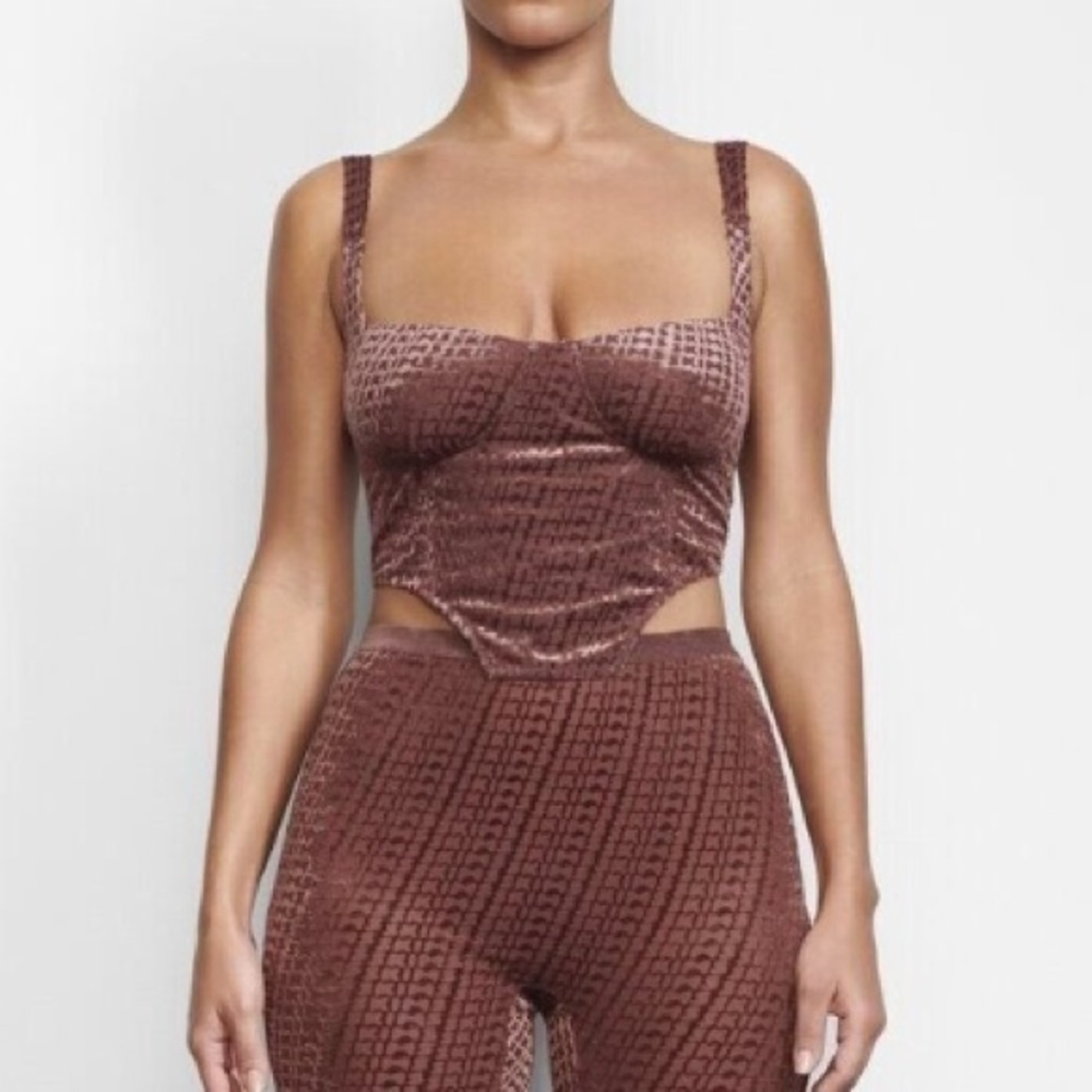 Skims Velvet Logo Corset Top - Never Worn
